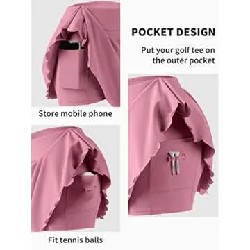 ATTRACO Athletic Workout Dress for Women Sleeveless Golf Tennis Dress with Pockets Pink L