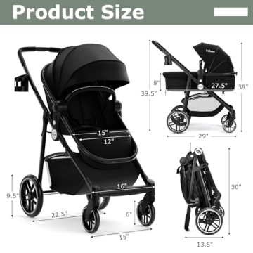 INFANS 2 in 1 Reversible Baby Stroller for Comfort and Safety