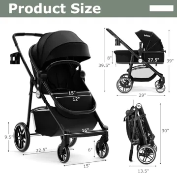 INFANS 2 in 1 Reversible Baby Stroller for Comfort and Safety