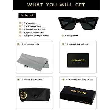 Stylish ANDWOOD Cat Eye Sunglasses for Women