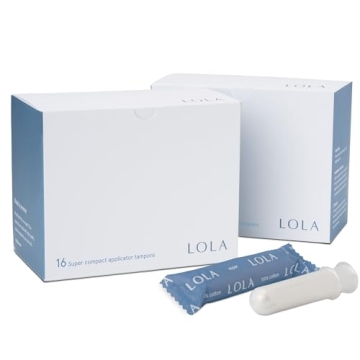 LOLA Organic Cotton Tampons, 32 Count - Super Non-Toxic Tampons, Period Feminine Hygiene Products, H...