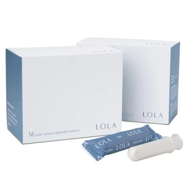 LOLA Organic Cotton Tampons, 32 Count - Super Non-Toxic Tampons, Period Feminine Hygiene Products, H...