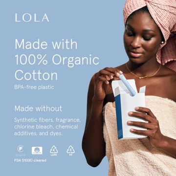 LOLA Organic Cotton Tampons 32 Count Super Non-Toxic