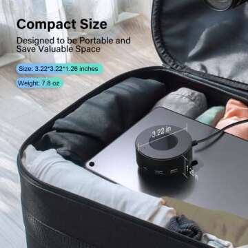 6-Port USB Charger Charging Station with Smart Identification for Multiple Devices, iPhone iPad Tablets Cellphones, Desktop (Black)(Multi-Port)