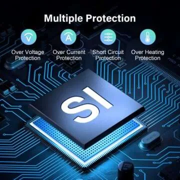 6-Port USB Charger Charging Station with Smart Identification for Multiple Devices, iPhone iPad Tablets Cellphones, Desktop (Black)(Multi-Port)