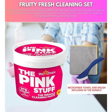The Pink Stuff Multi-Purpose Cleaner Bundle with Cloth & Brush
