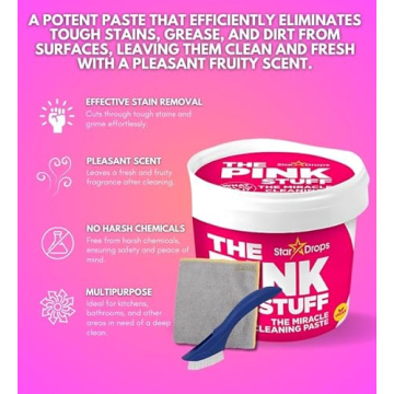 The Pink Stuff Multi-Purpose Cleaner Bundle with Cloth & Brush