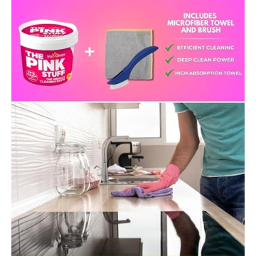 The Pink Stuff Multi-Purpose Cleaner Bundle with Cloth & Brush