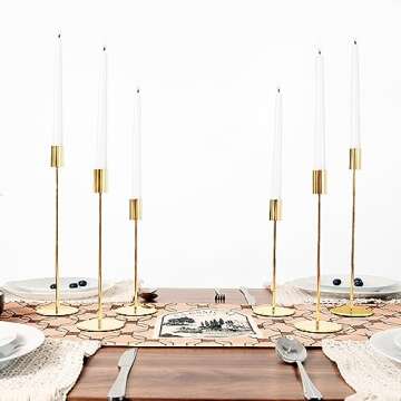 French Gold Taper Candle Holders Set for Elegant Decor