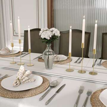 French Gold Taper Candle Holders Set for Elegant Decor