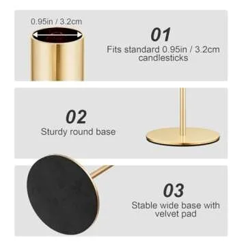 French Gold Taper Candle Holders Set for Elegant Decor