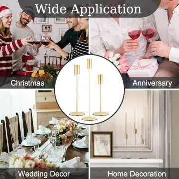 French Gold Taper Candle Holders Set for Elegant Decor