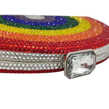 Boutique De FGG Rainbow Bags For Women Crystal Clutch Purse Evening Bag Fashion Party Rhinestone Clu...