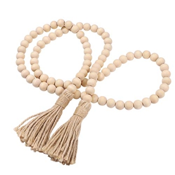 LIOOBO Wood Bead Garland for Rustic Decor