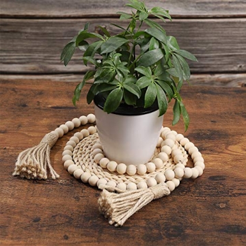 LIOOBO Wood Bead Garland for Rustic Decor