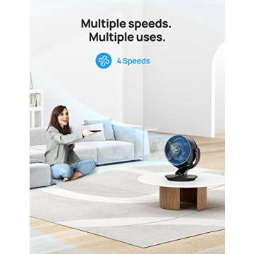 Dreo 13-Inch Ultra-Quiet Desk Fan with Remote 70ft Airflow