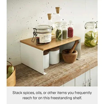 Yamazaki Kitchen Organizer - Modern Wood Top Rack