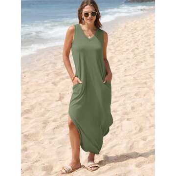 SAMPEEL Spring Dresses for Women 2025 Comfortable Maxi Dress