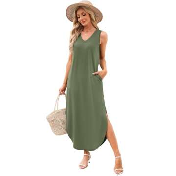 SAMPEEL Spring Dresses for Women 2025 Comfortable Maxi Dress