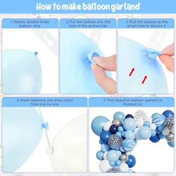 Amandir Blue Balloon Garland Kit for Events and Parties