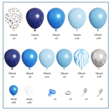 Amandir Blue Balloon Garland Kit for Events and Parties