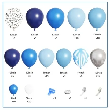 Amandir Blue Balloon Garland Kit for Events and Parties