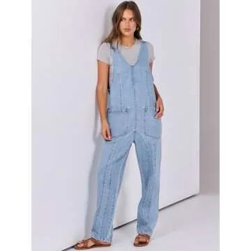 ANRABESS Women Denim Overalls Sleeveless V Neck Casual Jean Pants Jumpsuits Loose Baggy Jumper Fall Outfits 2025