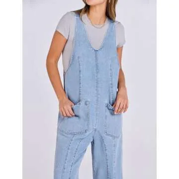 ANRABESS Women Denim Overalls Sleeveless V Neck Casual Jean Pants Jumpsuits Loose Baggy Jumper Fall Outfits 2025