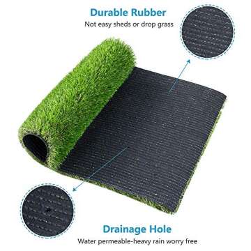 Fezep Artificial Grass, Dog Pee Pads, Professional Dog Potty Training Rug, Large Dog Grass Mat with Drainage Holes, Pet Turf Indoor Outdoor Flooring Fake Grass Doormat - Easy to Clean