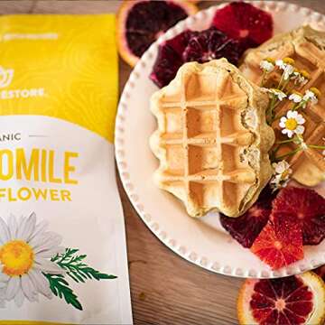 Organic Chamomile Whole Flower, Loose Leaf, Tea Leaves, 4oz (Packaging may vary)