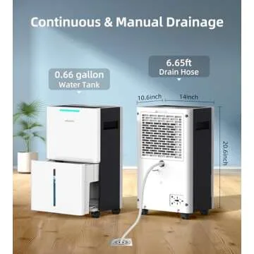 Aiusevo Aiusevo 5000 Sq. Ft Dehumidifier, Max 52 Pint/Day Dehumidifiers for Home with Drain Hose, 3 Modes, Child Lock, 24H Timer, Auto Defrost, for Basement, Bedroom, Rv, Large Room, Closet, Garage