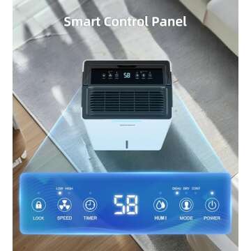 Aiusevo Aiusevo 5000 Sq. Ft Dehumidifier, Max 52 Pint/Day Dehumidifiers for Home with Drain Hose, 3 Modes, Child Lock, 24H Timer, Auto Defrost, for Basement, Bedroom, Rv, Large Room, Closet, Garage