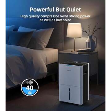 Aiusevo Aiusevo 5000 Sq. Ft Dehumidifier, Max 52 Pint/Day Dehumidifiers for Home with Drain Hose, 3 Modes, Child Lock, 24H Timer, Auto Defrost, for Basement, Bedroom, Rv, Large Room, Closet, Garage