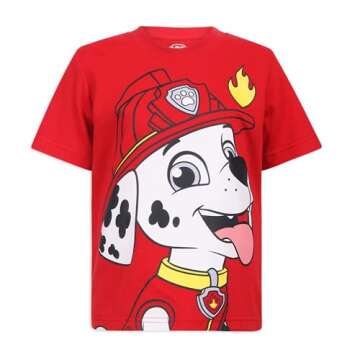 Nickelodeon Paw Patrol Boys 4 Pack Graphic T-Shirts for Toddlers and Big Kids Red