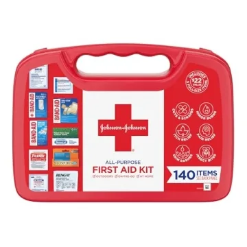 Johnson & Johnson All-Purpose Portable Compact First Aid Kit for Minor Cuts, Scrapes, Sprains & Burn...