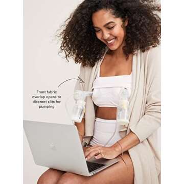 HATCH Premium Hands-Free Pumping & Nursing Bra, All Day Wear | Free of Chemicals | Suitable for Most Breastfeeding-Pumps Petal