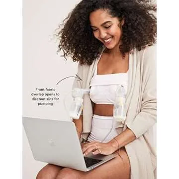 HATCH Premium Hands-Free Pumping & Nursing Bra, All Day Wear | Free of Chemicals | Suitable for Most Breastfeeding-Pumps Petal