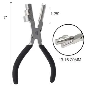 The Beadsmith Big Wrapper Pliers – Multi-Step Wrapping Tool –13, 16 & 20mm barrels - 7 Inches Long, 1.25” Stainless Steel Jaws, Cushioned Grips – Use to Shape Rings and Make Consistent Sized Loops …