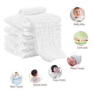 Yoofoss Muslin Burp Cloths 100% Cotton Baby Gift Set