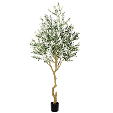 Nafresh 8ft Olive Tree - Realistic Silk Decor for Home