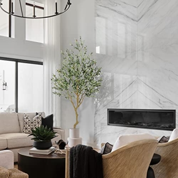 Nafresh 8ft Olive Tree - Realistic Silk Decor for Home