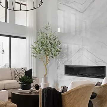 Nafresh 8ft Olive Tree - Realistic Silk Decor for Home