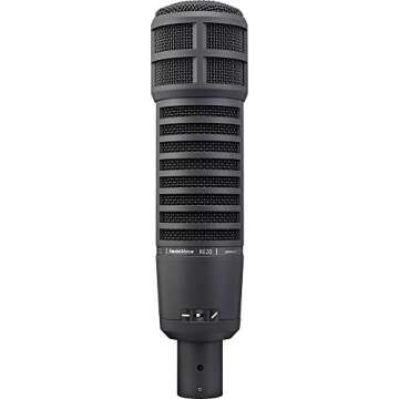 Electro-Voice RE20 Broadcast Announcer Microphone (Black) Bundle with Mic Shockmount & Broadcast Arm...