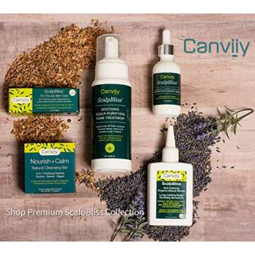 Canviiy ScalpBliss Soothing Scalp-Purifying Foam Treatment to Clear Flakes, Product Build Up, and Soothe Scalp Irritation,