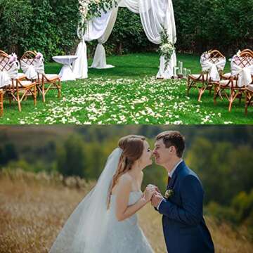 CICITOYWO Bridal Veil Wedding Vails Women's Simple Short Wedding Veils Bachelorette Party Decorations (White/Cut Edge)