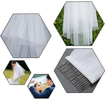 CICITOYWO Bridal Veil Wedding Vails Women's Simple Short Wedding Veils Bachelorette Party Decorations (White/Cut Edge)