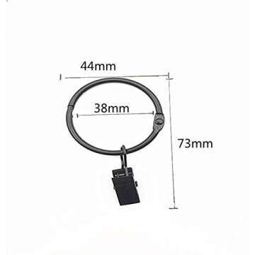 Premium 30 Pack Curtain Rings with Clips - Easy Install Design for All Curtains