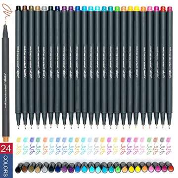 VITOLER 24 Colored Journaling , Fine Line Point Drawing Marker Pens for Writing Journaling Planner C...