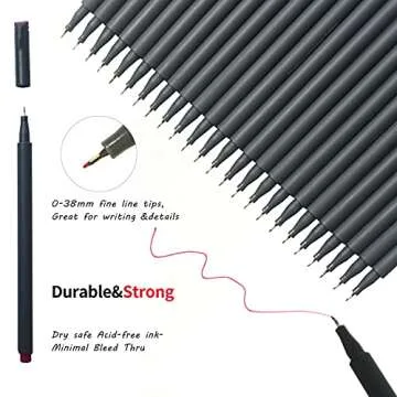 VITOLER 24 Colored Fine Line Marker Pens for Creative Projects