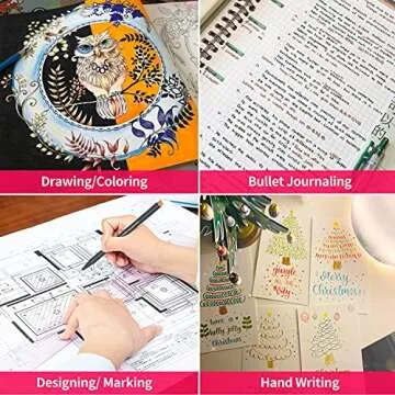 VITOLER 24 Colored Fine Line Marker Pens for Creative Projects